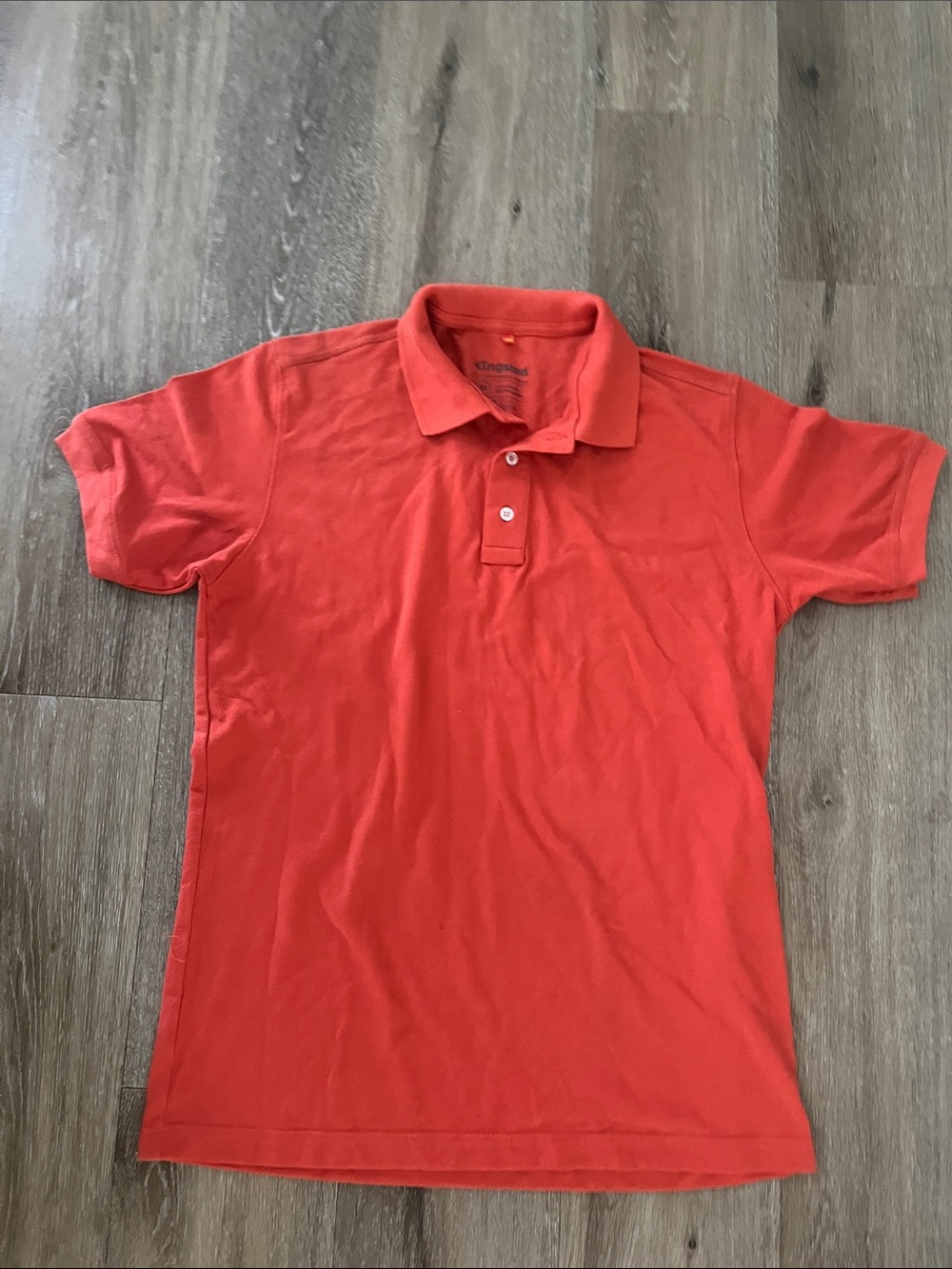 Men's Coral Polo Shirt with Two-Button Placket